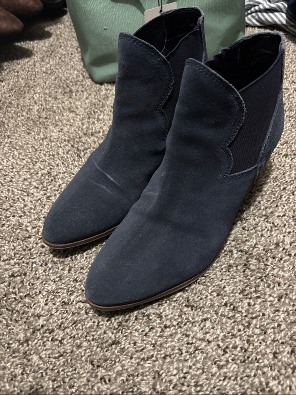 Women’s Navy Suede Ankle Booties
